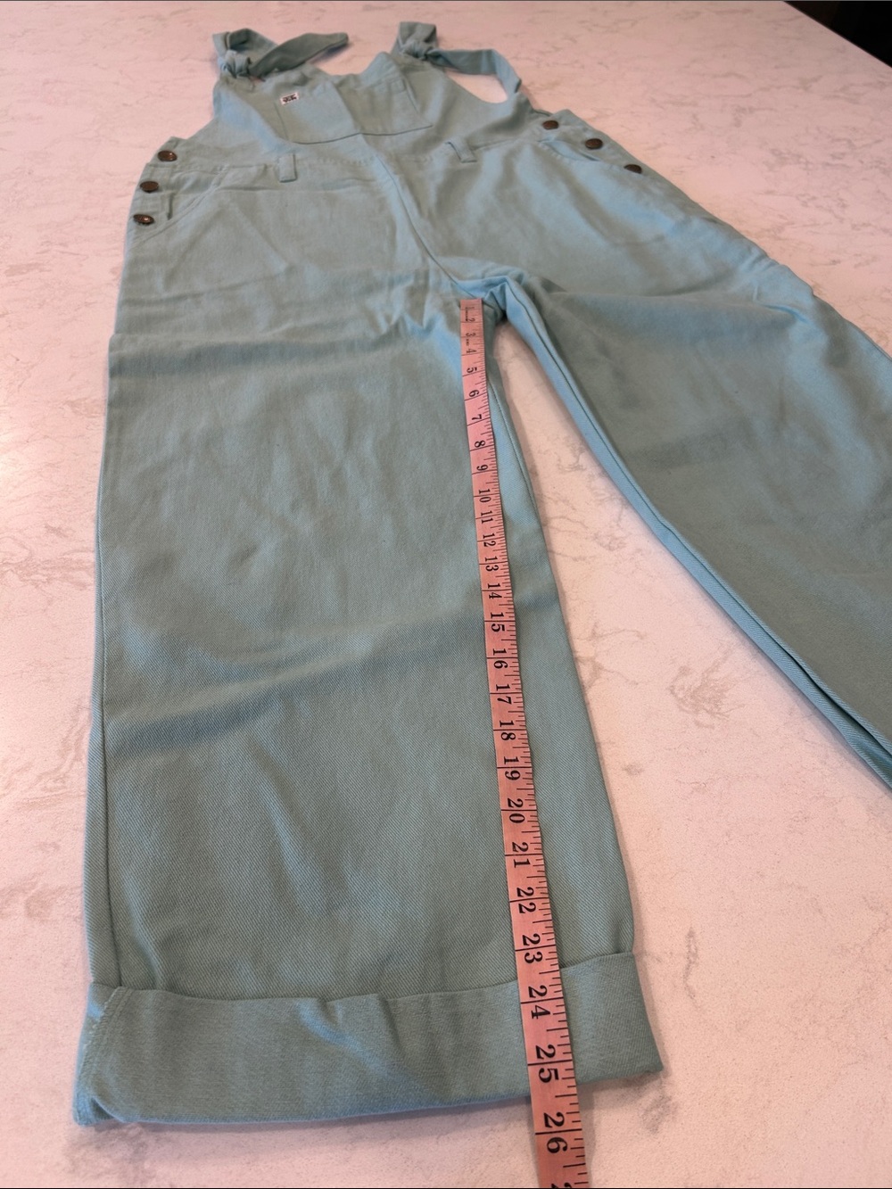 Lucy & Yak Easton Dungarees in Eggshell Blue Minimalist Size 12 - Picture 8 of 11